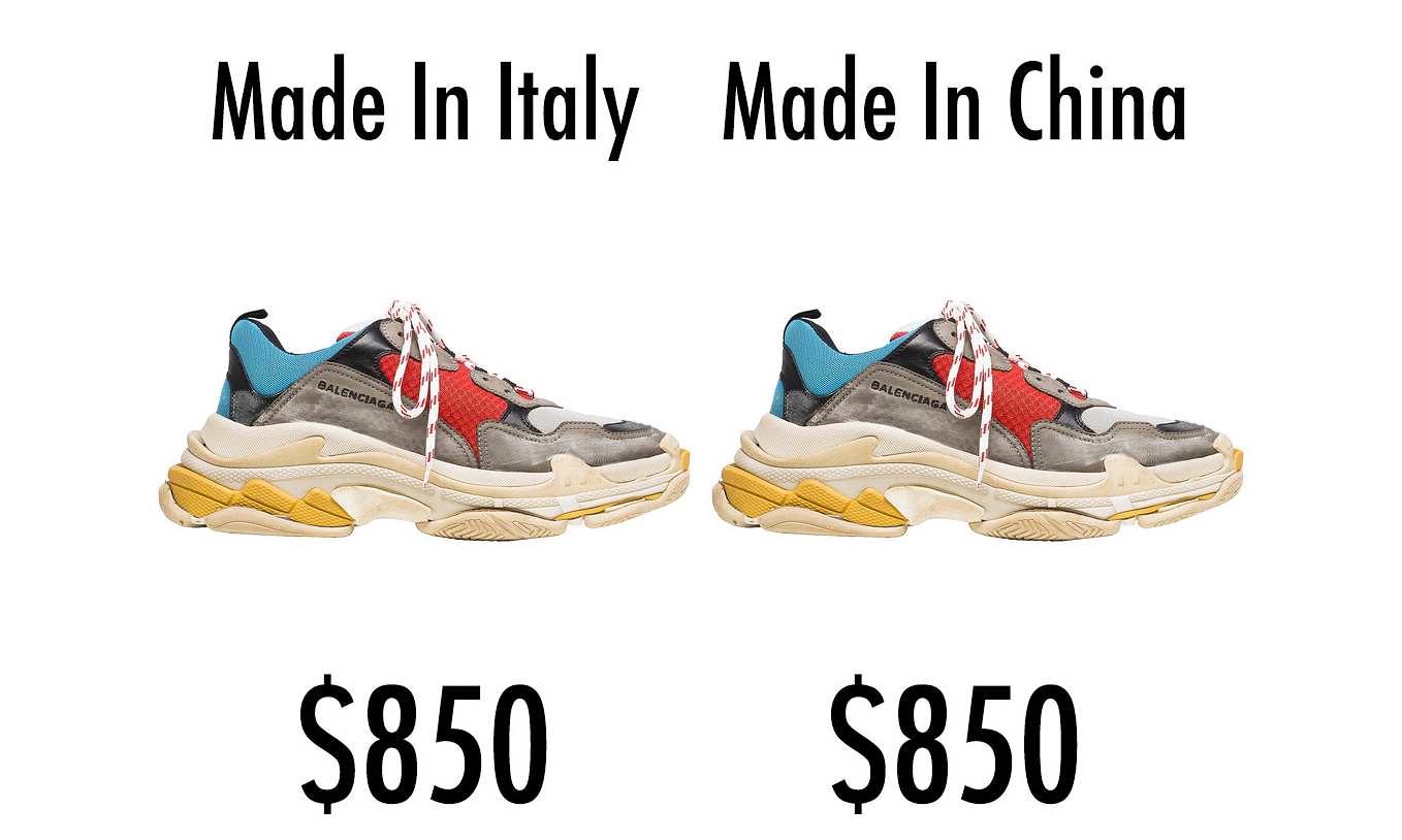 balenciaga triple s sneakers made in china