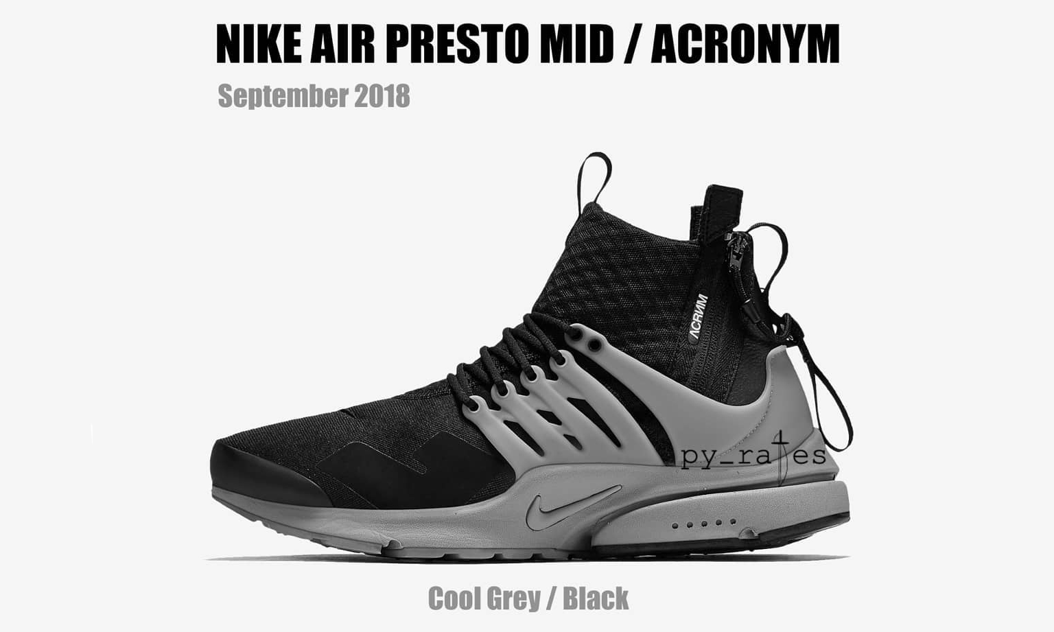 acronym x nikelab air presto mid 新配色渲染图预览