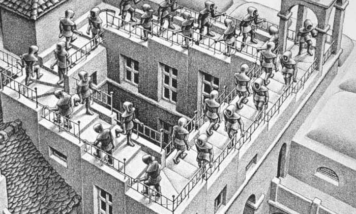 这种具有误导性,造成空间的混乱的表现形式或图像又叫做  "矛盾空间"