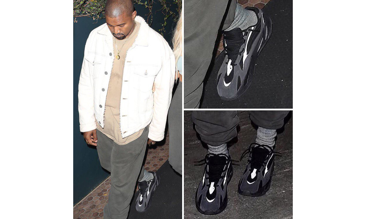 kanye west 上脚示范 yeezy wave runner 700 新配色