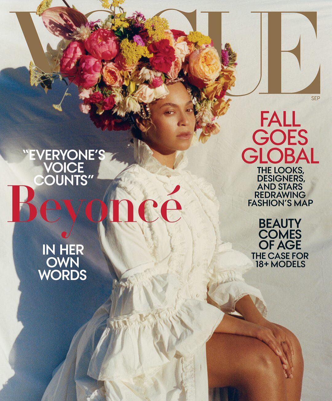 化身花仙子,beyoncé 登上《vogue us》9 月刊封面