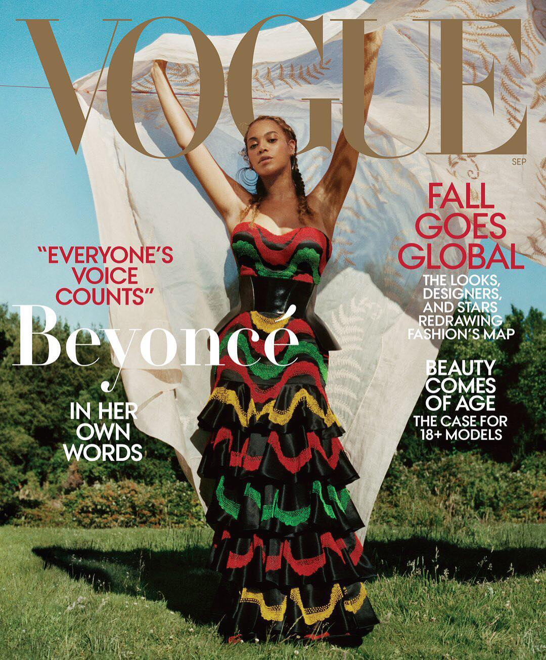 化身花仙子,beyoncé 登上《vogue us》9 月刊封面