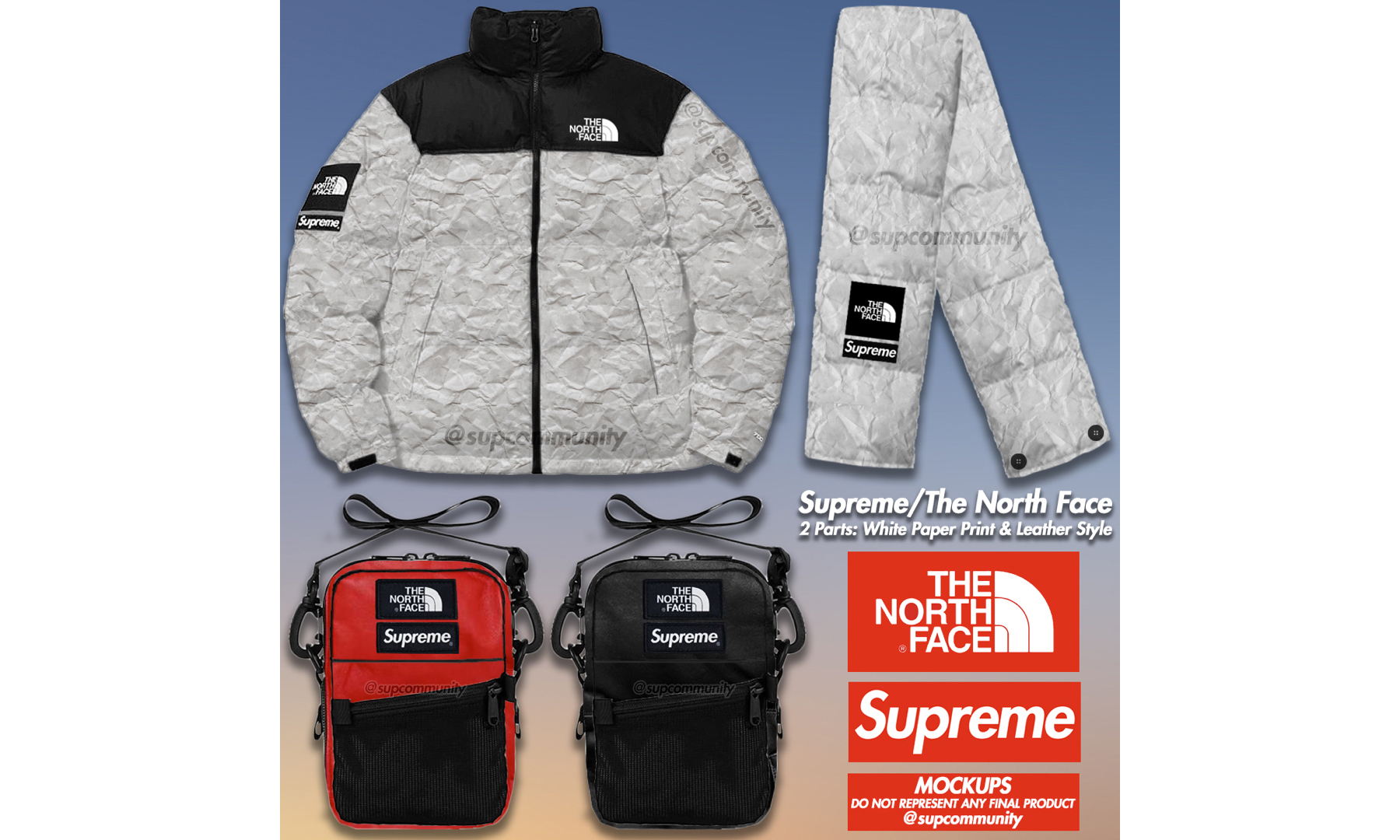 supreme皱纸羽绒服发绿图片