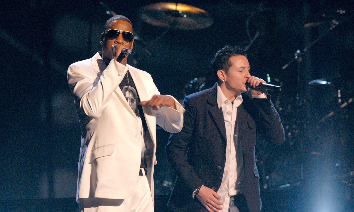 jay-z & linkin park,2006 年格莱美现场(图片来源:bob riha jr