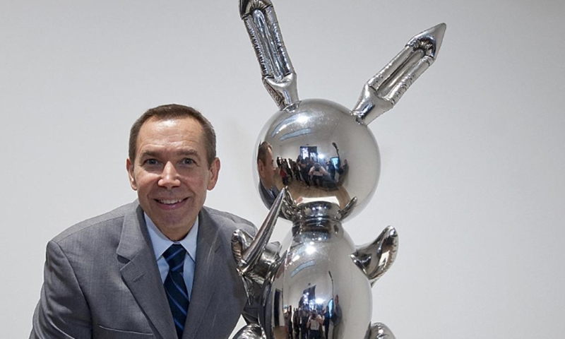 jeff koons "兔子" 雕塑创在世艺术家拍卖纪录