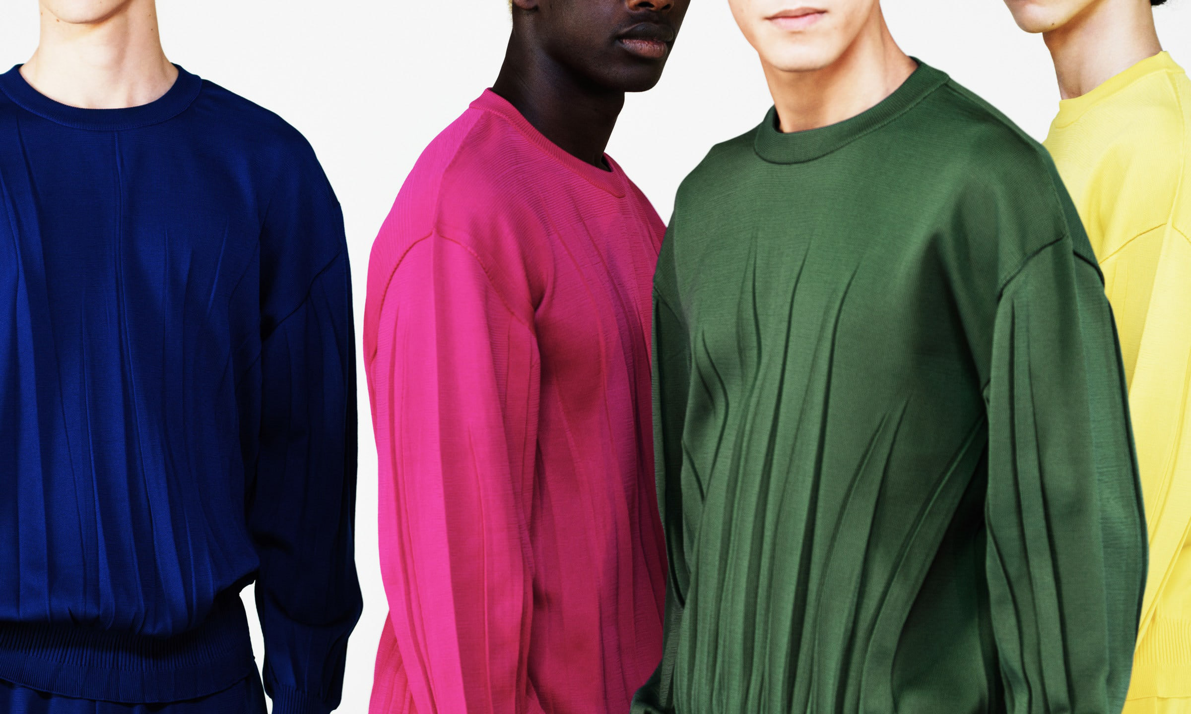 issey miyake men 发布高饱和色 "wrinkle knit" 针织系列
