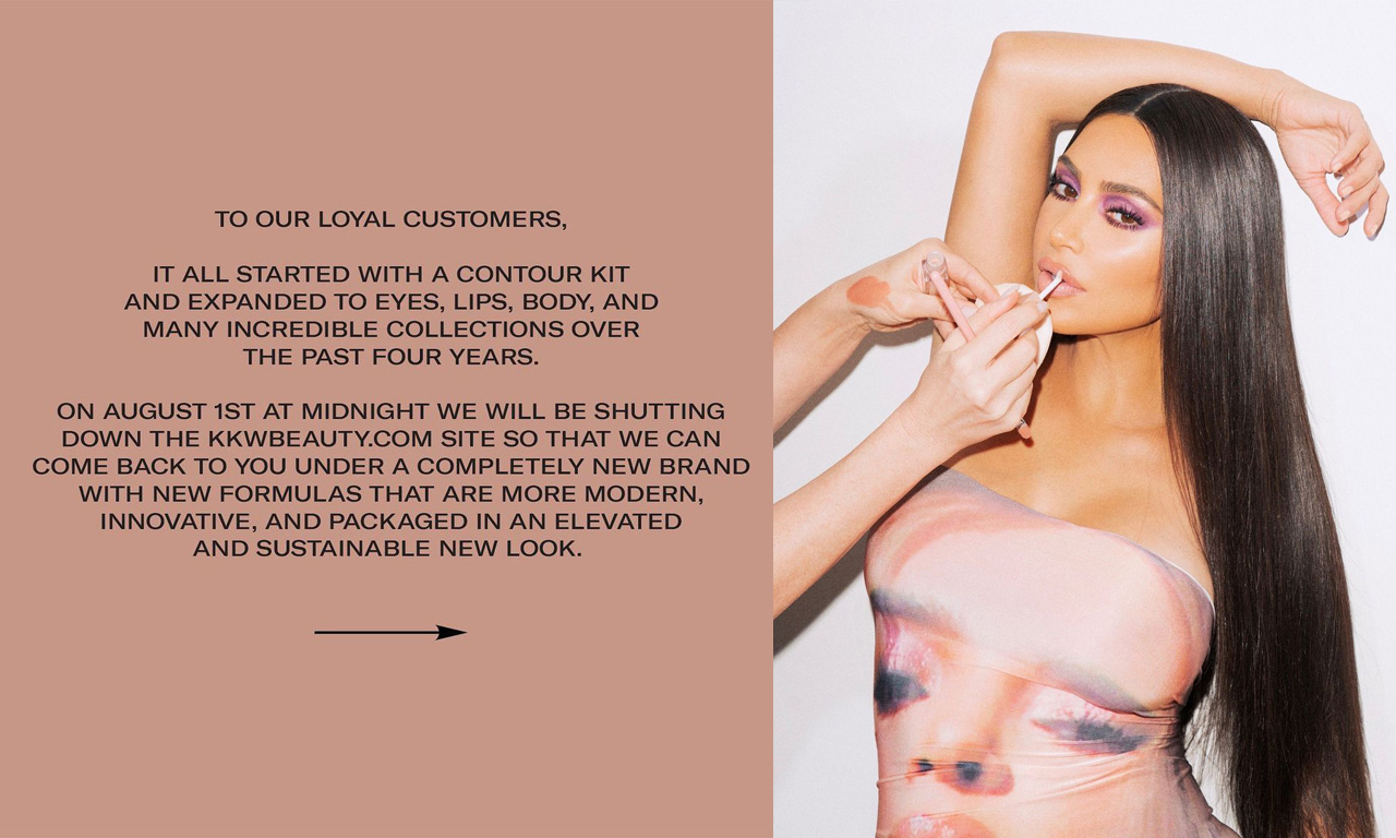 Kim Kardashian 将于 8 月 1 日正式关闭并重塑个人美妆品牌 KKW Beauty